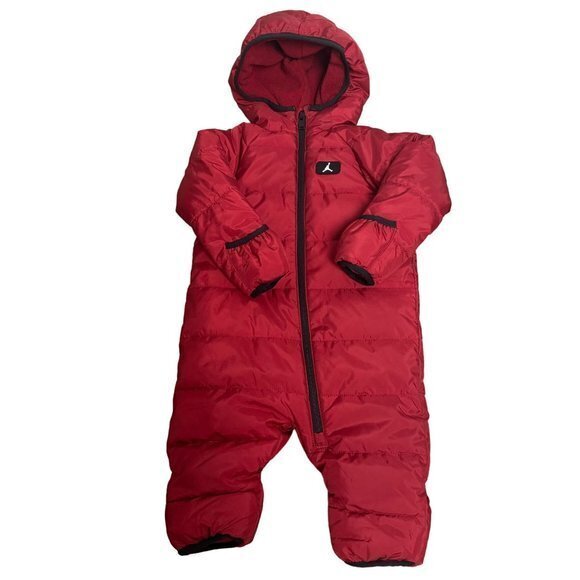 Jordan Infant Baby 9m Red Zip Front‎ Jumpman Puffer Snowsuit 556578 - Picture 1 of 9